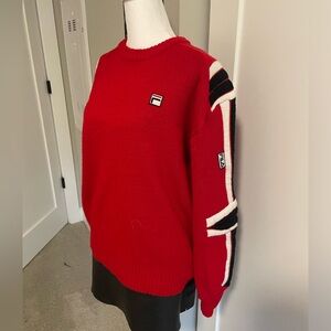 retro 90s fila sporty red sweater